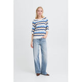 b.young B.YOUNG Damenstrick BYMMORLA Knit DELLA ROBBIA BLUE ZIG ZAG