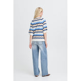 b.young B.YOUNG Damenstrick BYMMORLA Knit DELLA ROBBIA BLUE ZIG ZAG