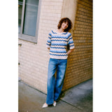 b.young B.YOUNG Damenstrick BYMMORLA Knit DELLA ROBBIA BLUE ZIG ZAG