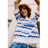 b.young B.YOUNG Damenstrick BYMMORLA Knit DELLA ROBBIA BLUE ZIG ZAG