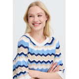 b.young B.YOUNG Damenstrick BYMMORLA Knit DELLA ROBBIA BLUE ZIG ZAG