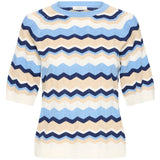b.young B.YOUNG Damenstrick BYMMORLA Knit DELLA ROBBIA BLUE ZIG ZAG