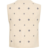 b.young B.YOUNG Damenweste BYNADIKA Vest OYSTER GRAY GEOMETRIC EMB