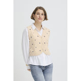 b.young B.YOUNG Damenweste BYNADIKA Vest OYSTER GRAY GEOMETRIC EMB