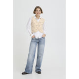 b.young B.YOUNG Damenweste BYNADIKA Vest OYSTER GRAY GEOMETRIC EMB
