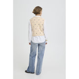 b.young B.YOUNG Damenweste BYNADIKA Vest OYSTER GRAY GEOMETRIC EMB