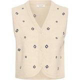 b.young B.YOUNG Damenweste BYNADIKA Vest OYSTER GRAY GEOMETRIC EMB