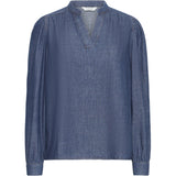 b.young B.Young Damen bluse BYXKANTI Restudsalg Mid Blue Denim