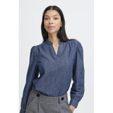 b.young B.Young Damen bluse BYXKANTI Restudsalg Mid Blue Denim