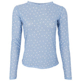 Black Colour BLACK COLOUR Damen Mesh BCANNIE Blouse Lt. Blue Dot