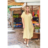 Black Colour BLACK COLOUR Damen Kleid BCSAMOS Dress Lt. Yellow