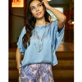 Black Colour BLACK COLOUR damen bluse BCMABEL Blouse Dust blue