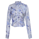 Rosemunde Barbara Kristoffersen Bluse BK128 Restudsalg denim print