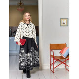 Black Colour Dame Jacke in BLACK COLOUR Jacket White Dot
