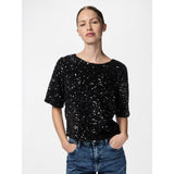 PIECES Damen Top PCKAM Restudsalg Black Black sequins