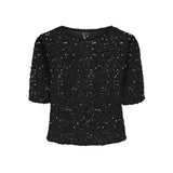 PIECES Damen Top PCKAM Restudsalg Black Black sequins