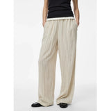 PIECES Damenhosen-Set PCPIA Pant Birch Stripes black