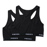 PIECES Damenoberteil PCLOGO Underwear Black