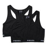 PIECES Damenoberteil PCLOGO Underwear Black