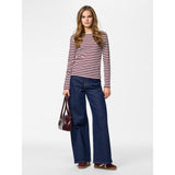 PIECES Damenoberteil aus recyceltem PCRUKA Blouse Tawny Port CLOUD DANCER
