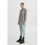 ICHI ICHI Damen Shirt IHCHIFFY Restudsalg Sandshell Black Leo