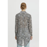 ICHI ICHI Damen Shirt IHCHIFFY Restudsalg Sandshell Black Leo