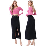 Jewelly Jewelly Damen Rock JW728 Skirt Black
