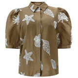 Liberté LIBERTÉ Damen bluse FLORA Blouse CARAMEL BEACH EMBROIDERY