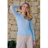 Liberté LIBERTÉ Damen bluse MESH Blouse LIGHT BLUE SMALL FLOCK DOT