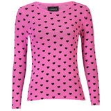 Liberté LIBERTÉ Damen bluse MESH Blouse PINK BLACK FLOCK HEART