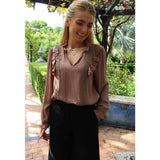 Liberté LIBERTÉ Damenbluse LAURA Blouse Nougat Brown