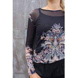 Liberté LIBERTÉ Damen bluse MESH Blouse Black Paisley