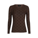 Liberté LIBERTÉ Damen bluse MESH Blouse DARK BROWN BIG FLOCK DOT