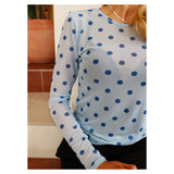 Liberté LIBERTÉ Damen bluse MESH Blouse LIGHTBLUE BLUE DOT