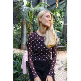 Liberté LIBERTÉ Damen bluse MESH Blouse PLUM ROSE BIG DOT