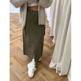 LULULIA LULULIA STUDIOS Damen Cargo Rock Lula Skirt Green