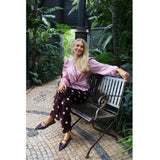Liberté Liberte Damen Hose Dotti Pant PLUM ROSE BIG DOT