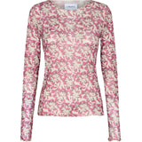 Liberté Liberté Damen Langarm-Mesh-Top 4086 Top BRUSHY FLOWERS