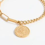 muun STUDIOS MUUN STUDIOS Panzer Münz Halskette 18K vergoldet H041 Restudsalg Guld