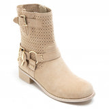 SHOES Malou Damen BikerStiefel 9636A Restudsalg Beige