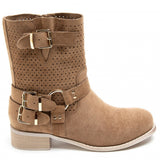 SHOES Malou Damen BikerStiefel 9636A Restudsalg Camel