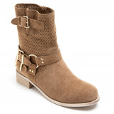 SHOES Malou Damen BikerStiefel 9636A Restudsalg Camel