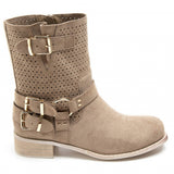 SHOES Malou Damen BikerStiefel 9636A Restudsalg Khaki