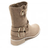 SHOES Malou Damen BikerStiefel 9636A Restudsalg Khaki