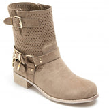 SHOES Malou Damen BikerStiefel 9636A Restudsalg Khaki