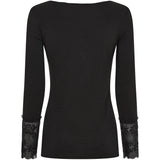 MARTA DU CHATEAU Marta Du Chateau Damen Bluse 11297 T-shirt long sleeves Black