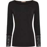 MARTA DU CHATEAU Marta Du Chateau Damen Bluse 11297 T-shirt long sleeves Black