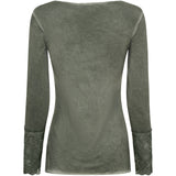 MARTA DU CHATEAU Marta Du Chateau Damen Bluse 11297 T-shirt long sleeves Military