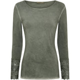 MARTA DU CHATEAU Marta Du Chateau Damen Bluse 11297 T-shirt long sleeves Military