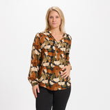 MARTA DU CHATEAU Marta Du Chateau Damen Hemd - 8128 Restudsalg Black/Tabacco